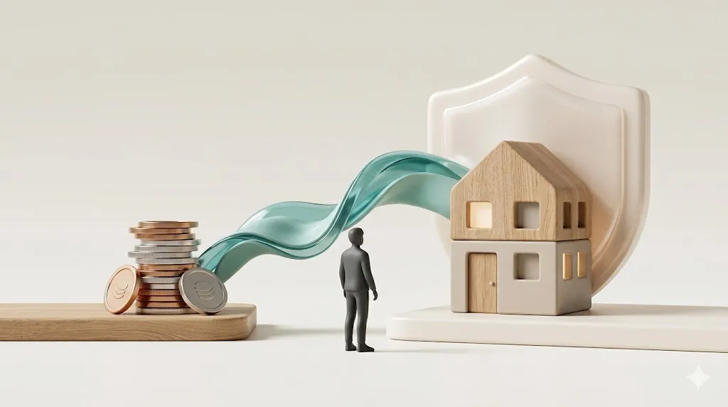 주거급여가 월세 부담을 완화하는 흐름을 상징하는 3D 이미지