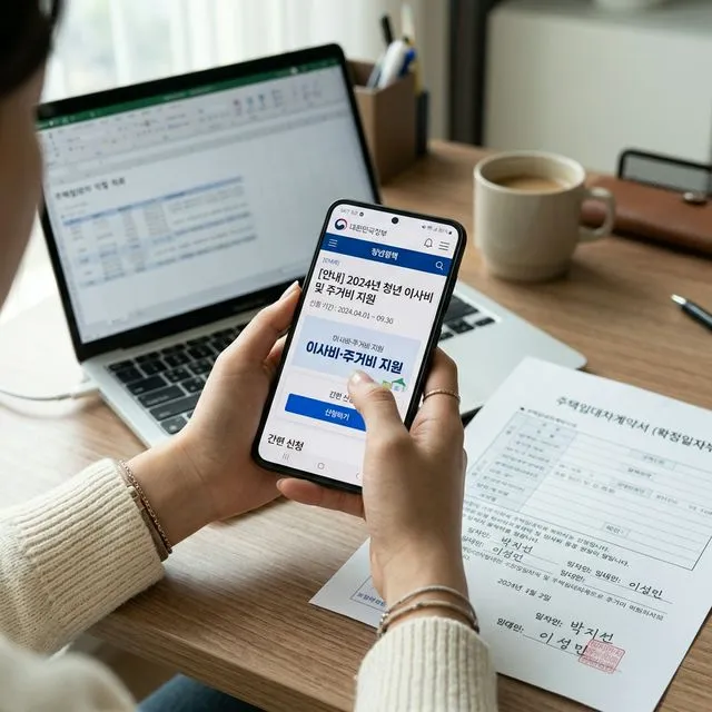 청년 몽땅 정보통 이사비 신청 화면